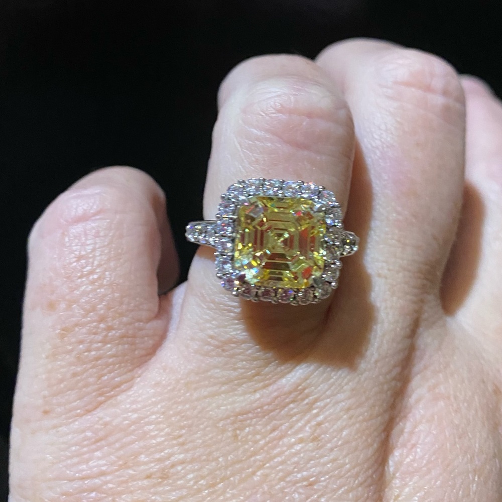 Canary yellow size 7 sterling ring